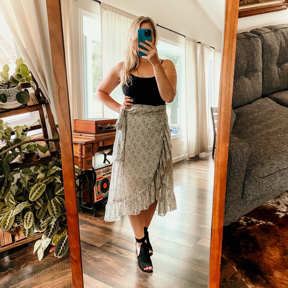 Floral wrap skirt
